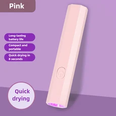 휴대용 네일 아트 램프 미니 네일 아트 램프 USB 충전 가짜 네일 건조 램프 충전 단일 손가락 건조기, 01 Pink-rechargeable