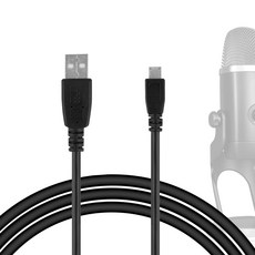 Geekria 크리에이터용 USB-마이크로 USB 마이크 케이블 9피트/2.8M BONAOK G50 X39 Q31 Q37 Q78 Blu1eFire와 호환(블랙), 한개옵션0, 1개, 블랙, 2.8m