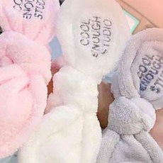헤어 밴드 머리띠 샤워 마사지 극세사 헤어머리띠 리본 세수 세안 메이크업, 1개, 블랙