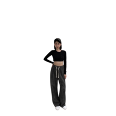 條紋寬褲女 運動休閒長褲 寬鬆顯瘦高腰抽繩訓練褲