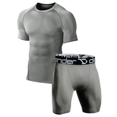 상하의세트 디펜더 기능성 스포츠 트레이닝 언더레이어 반팔 티셔츠 5부 반바지 STSH-GG_L