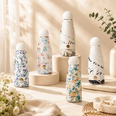 몰리앤모어 V차단 초경량 5단 암막양산 미니 우산 휴대용 접이식 꽃무늬