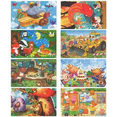바오바론 틴케이스 어린이 직소퍼즐 60P 미니 종이 어린이 퍼즐, 1개, 틴케이스(공룡친구들), 60피스
