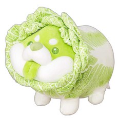 야채 요정 배추 강아지인형 쿠션 채소 배추개 봉제인형, 1개, 30cm 앉은 자세
