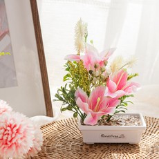 백합 조화 센터피스 앙팡 수반 set 20cm 인테리어 꽃 테이블 행사 장식 소품 꾸미기, 앙팡백합수반, 1개