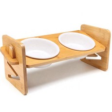 디에스펫 강아지 고양이 높이조절 급식기 더블, 1개, 화이트