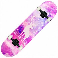 스케이트보드 입문용 성인 충전식 롱보드 크루져보드 크루저보드, 1개, 퍼플디어