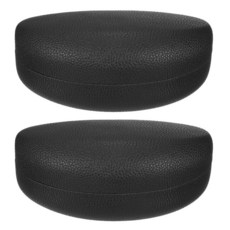 HARFINGTON 안경 케이스 PU 가죽 안경 케이스 긁힘 방지 안경 케이스 하드 쉘 안경 보호 케이스 블랙.