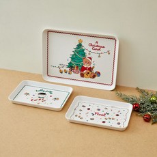 모던하우스 코지베어 크리스마스 멜라민쟁반 3P세트