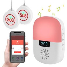 간병인 호출기 무선 통화 버튼 스마트 WiFi 간호사 응급 알림 시스템 330피트 생명 버튼노인/환자/장애인/가정용 2.4GHz Wi-Fi 전용Richday, Richday 2