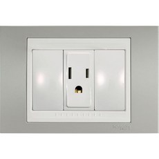 【巨宇電機】Unica Plus系列附接地單插座 簡約設計 安全接地 適用於居家辦公室 安裝簡易方便, 霧灰色