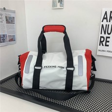 網紅健身包男運動包瑜伽手提短途旅行包女潮牌行李包大容量行李袋, 白色, 1個