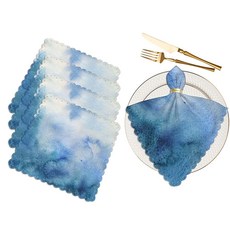 Yibeas 퍼플 잉크 골드 파우더 천 냅킨 디너 테이블 대리석 질감 색상 블렌딩 크리에이티브 아트 세탁 가능 재사용 가능한 냅킨 4개 세트 주방 가정 휴일 파티 결혼, Multib1024