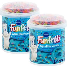 Pillsbury 필스버리 펀페티 아쿠아 블루 바닐라 프로스팅 442g 2통 Funfetti Aqua Blue Vanilla Frosting, 2개