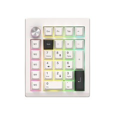 앱코 3모드 QMK VIA 무선 숫자키패드, 화이트, K26, 독자규격 스위치