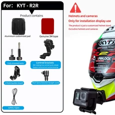 호환TUYU 캠스티어 맞춤형 CNC 알루미늄 KYT R2R 헬멧 턱 마운트 고프로 맥스 히어로 12 11 10 9 인스타 3, 02 For KYT-R2R Standard