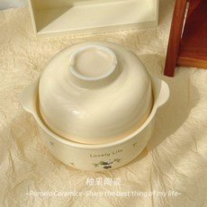 可愛熊貓雙耳陶瓷泡麵碗帶蓋大容量學生宿舍餐具, 鞦韆熊貓, 1個