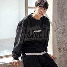 스몰더 남자 오버핏 레터링 맨투맨 티셔츠 95-120 [1745]