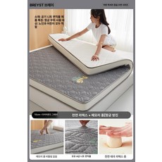 퀸 매트리스 킹 사이즈 토퍼 거실 손님 가정용 침실 패드, 1cm, 9cm 베어 그레이