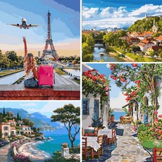 DIY 명화그리기 세트 그림 색칠 유화 취미 풍경, 1개