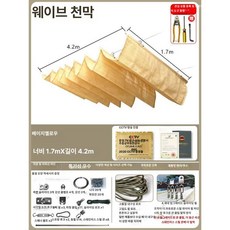 체리블러쉬 웨이브어닝 캐노피천막 테라스어닝, 베이지옐로우 [1.7m x 4.2m]