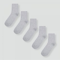 [JAJU] 자주 남 코튼 립 단목 양말 5족_멜란지 그레이