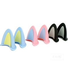 경희의마실 헬멧장식 고양이 귀(한 쌍) 헬멧커버, 블랙, 1개, 블랙