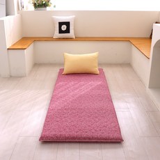 인터카마 멀티싱글 1인 가로70cm 두꺼운 양면 매트 3단접이식 바닥요 까는이불 12color, (70x195), 도트 핑크