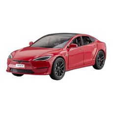 다이캐스트 금속 1:24 테슬라 모델 S 대형 세단 합금 풀백 자동차 모형, 1개, S_레드