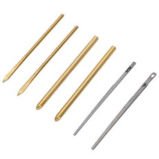 헤비 듀티 가죽 공예를 위한 웨비디 6개 재봉 바늘 4황동 및 금속 2개 공예 핸드 스티칭 액세서리를 수동 끈 도구 긴 점보, 1개
