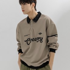 스몰더 남성용 오버핏 카라 맨투맨 티셔츠 [1345]