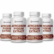 Immortal Herbs 아프리칸움 피금 프로스테이트 12500mg 25:1 추출물 남녀용 엑스트라 스트렝스 피금 보충제 비-GMO 및 글루텐 프리 껍질 추출 캡슐, 4개, 150회분