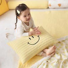 해피스마일 모달 누빔 자수 유아 어린이 낮잠 키즈 아동 베개 (솜포함), 단품