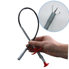 배수구 이물질 집게 머리카락 제거 하수구 스프링 세면대 변기 싱크대 관통기, 85cm, 1개