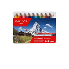 CARAN D'ACHE卡達 PRISMALO Aquarelle高級水溶性色鉛-30色套裝，色彩鮮明，水溶暈染效果佳，專業繪畫首選。, 80, 1個
