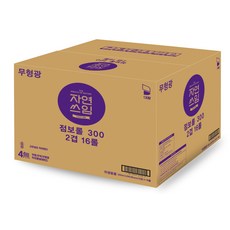 대용량 자연쓰임 무형광 점보롤 화장지 300미터 2겹 16롤, 16개입, 1개