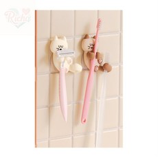 Rich 치솔걸이 고양이 실리콘 칫솔걸이, 아이보리