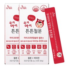 더데이 우리아이 튼튼철분 아기 유아 키즈 어린이 비타민 엽산 철분 영양제 포도맛, 2박스