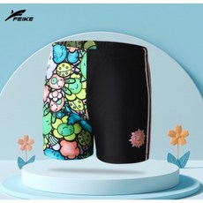 FEIKE飛客 兒童拼接撞色泳褲 男童防曬速乾彈力泳褲 柔軟親膚泳褲