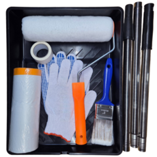 요즘일상 페인트 롤러 장대 커버링 마스킹 테이프 보양비닐 트레이 도구 세트, 1세트