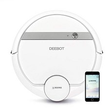 ECOVACS DEEBOT 900 Smart Robotic Vacuum Carpet Bare Floors Pet Hair + Mapping Technology High S, ECOVACS DEEBOT 900 스마트 로봇 청소기, White, 1