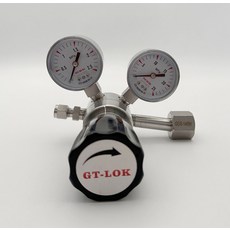 고압 질소 레귤레이터 알곤게이지 감압기 스텐 가스, 1개, 듀얼 게이지 범위 25-2.5MPa