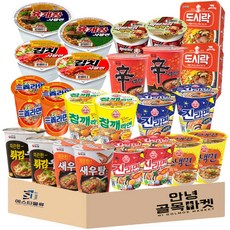 농심 오뚜기 팔도 삼양 컵 라면 24입 ( 신라면 육개장 진순 진매 왕뚜껑 짜파게티 새우탕 도시락 튀김우동 참깨 스낵 삼양 ), 24개