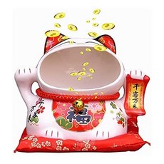 《小柏力克》招財貓擺件：陶瓷大嘴造型，開運招財，居家裝飾好選擇