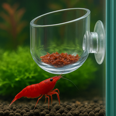생이새우 생먹이 피딩컵 수조 부착형 아크릴 급여컵 실지렁이 장구벌레 사용, 1개