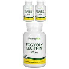 Natures Plus 蛋黄卵磷脂膠囊 600mg, 180顆, 3罐