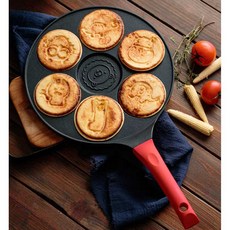 계란 후라이팬 오믈렛 브런치 프라이 표정 에그팬 주방 조리 도구 동물, 스마일