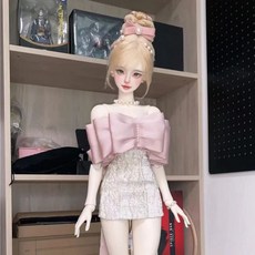 블랙 볼륨 드레스 구체관절인형 파티 의상, 인형 스타일은 랜덤입니다, 인형 크기 25-40cm