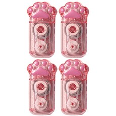 귀차냥 수정테이프 4개입 귀여운 디자인 휴대용 회사원 학교 학원 사무실 깔끔한 수정 선물, 1개, 핑크