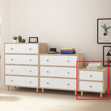 ３年保固【免組裝】James 北歐風 床頭櫃 二斗櫃 收納櫃 抽屜櫃 斗櫃 儲物櫃 兩抽櫃 木心板【大象傢俱】, 1個